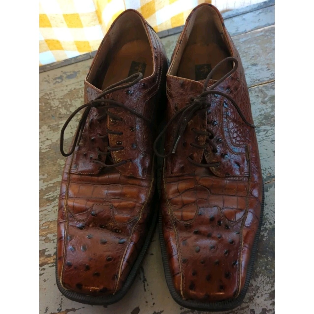 Stacy Adams Shoes 11.5M Snake Skin Men's Shoes Brown Very Nice Used Condition